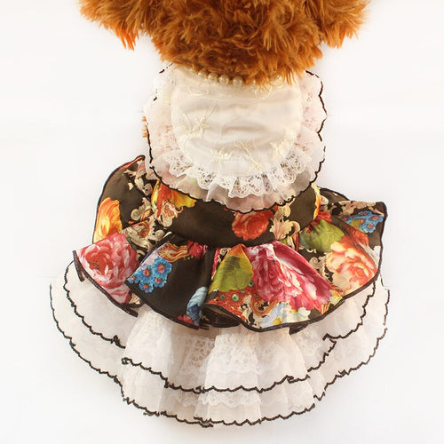 Flower Pattern Dogs Dress
